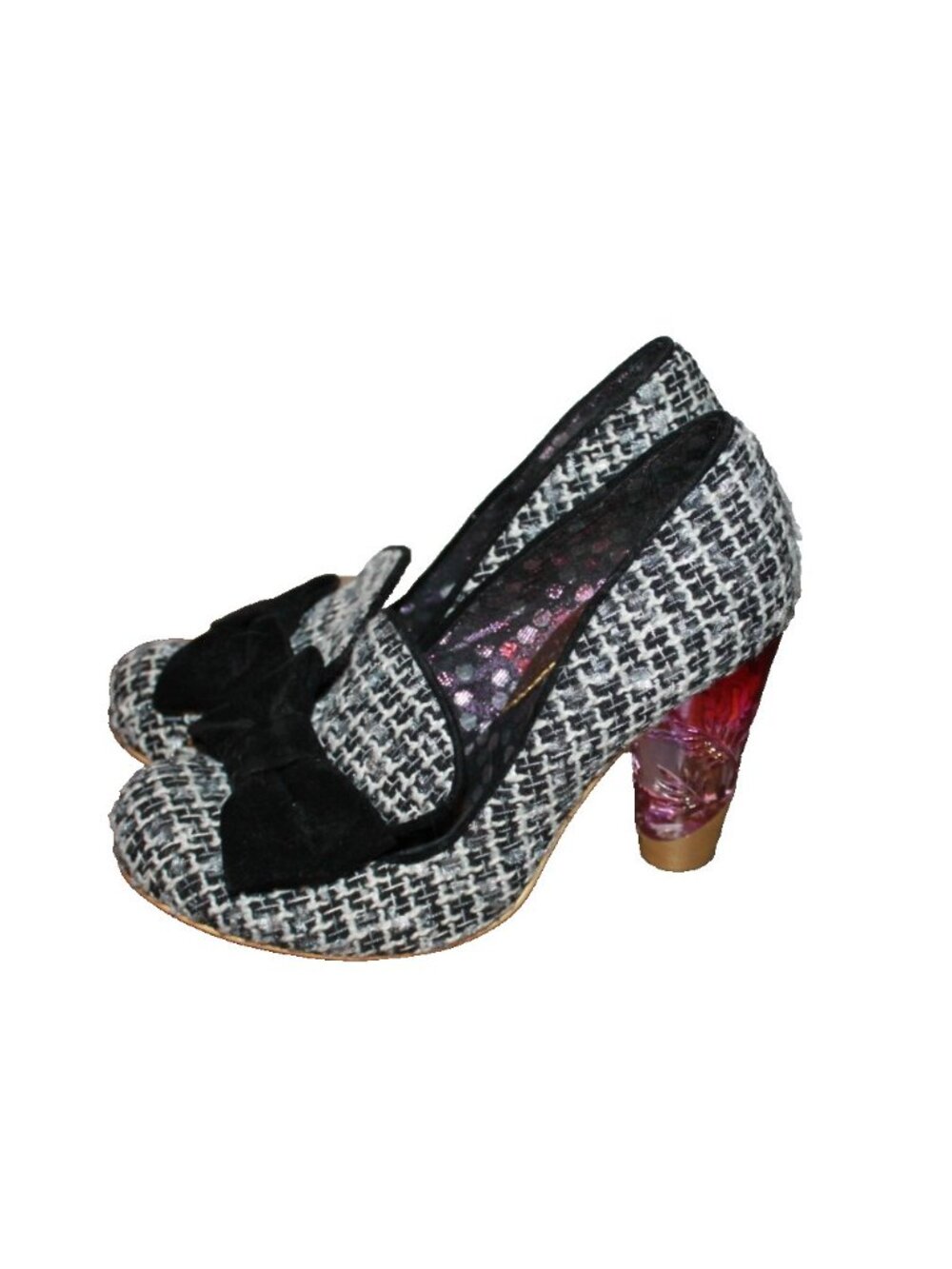 Irregular Choice Oz Court Pumps Heels Black White Plaid Women's Size 9 NWOB